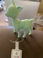 Target Bullseye Playground Flocked Retro Pastel Green Deer Ornaments Set of 4