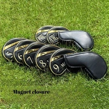 Golf club cover, Her Majesty's Classic, 5-10-P-S-A- iron, black, magnetic