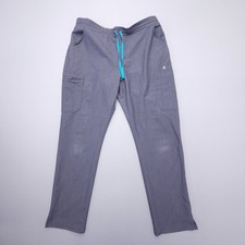 FIGS Yola Elastic Waistband Skinny Scrub Pants Womens Large Graphite Nursing