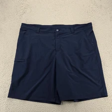 Columbia PFG Shorts Mens 44 Blue Outdoors Fishing Flat Front High Rise Camp