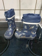 Dunkelblaue mit Fleece gefütterte "Weltall" Gummistiefel - Gr.24/25 - Tcm Tchibo