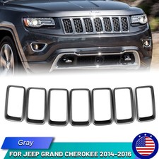 Matte Black Front Grille Trim Ring Insert 7pcs For Jeep Grand Cherokee 2014-2016 Matte Black Front Grille Trim Ring Insert 7pcs For Jeep Grand Cherokee 2014-2016