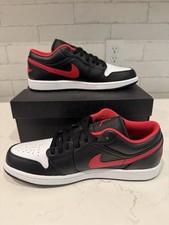 Nike Air Jordan 1 Low Shoes Black Fire Red White 553558-063 Men's Sizes NEW 10.5