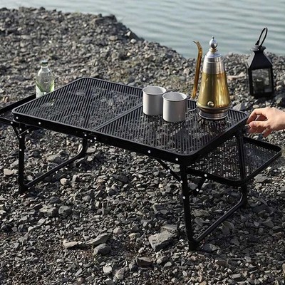 Tragbarer Aluminium Klappbar Grilltisch Hitzebeständiger Mesh Picknicktisch mit Tasche