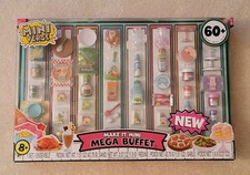 MGA's Miniverse Make It Mini Mega Buffet 60 Pieces, Play Food Kitchen New