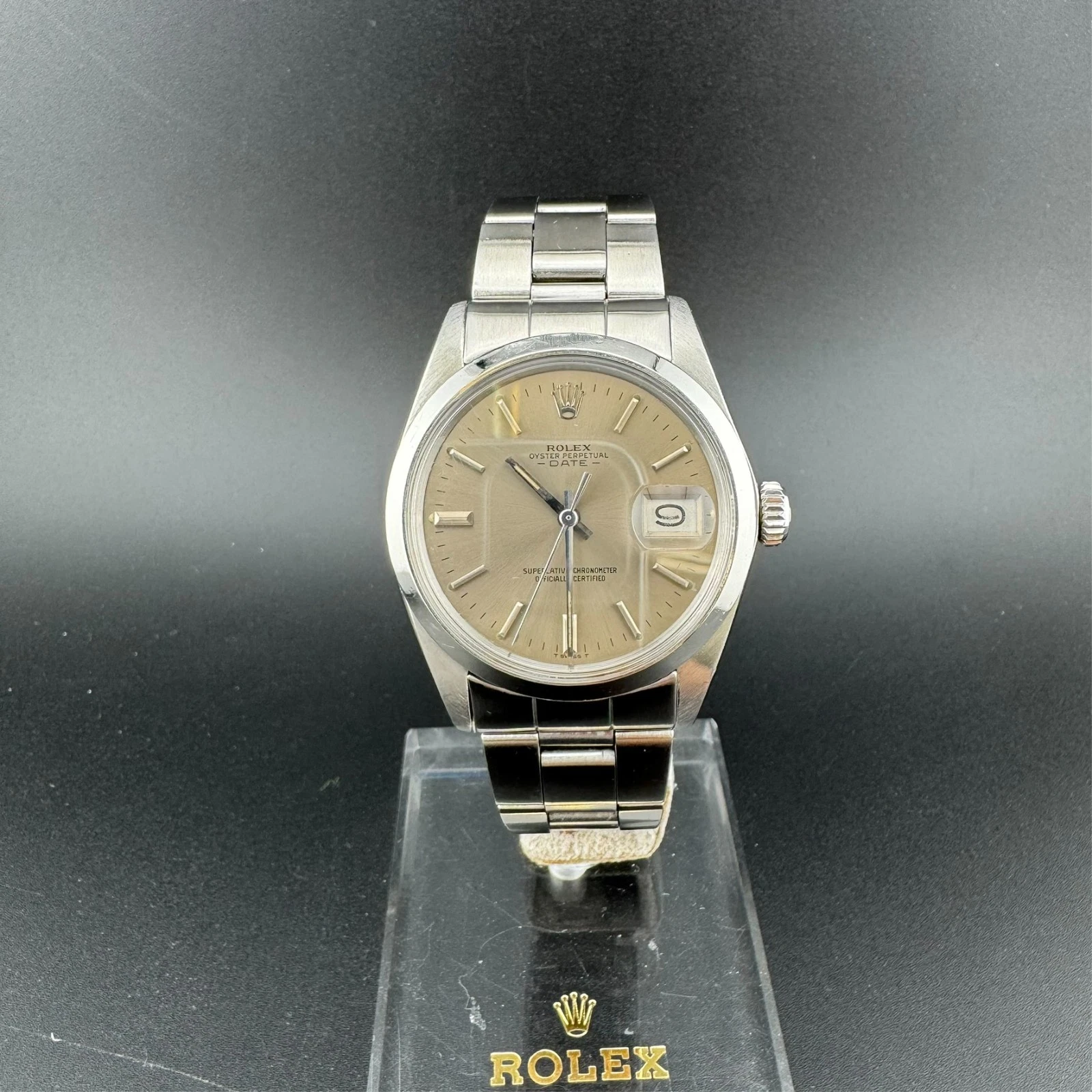 Rolex Oyster Perpetual Date REF. 1500 Taupe Dial Automatic Watch NO TARIFFS