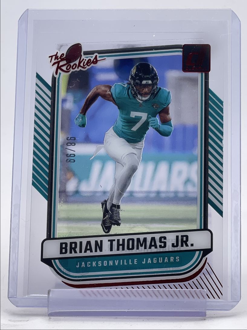 BRIAN THOMAS JR. 2024 CLEARLY DONRUSS THE ROOKIES RED JAGUARS RC /99 Q3152