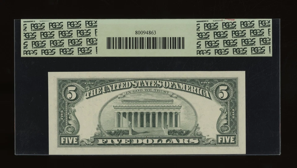 DBR 1995 $5 FRN Chicago STAR Fr. 1985-G* Superb Gem PCGS 68 PPQ Ser # G02409416* - Image 2 of 2