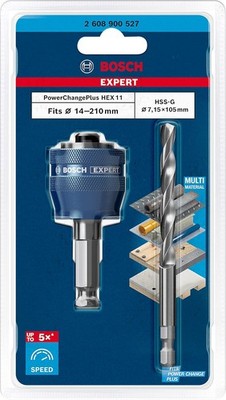Bosch 2x EXPERT Power Change Plus mit HSS-G-Zentrierbohrer 7,15 x 105 mm