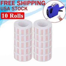 🔥10 Rolls 6000pcs Price Labels Gun Paper Tag Sticker White Red Line For MX 5500