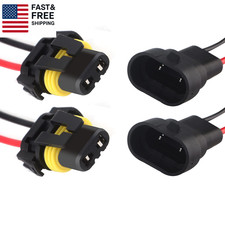 9005 9006 H10 Headlight Connector Pigtail Harness, Male Female, 2 Sets