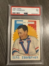 1960 Topps #55 Tiny Thompson, PSA 7 #42327377, Boston Bruins