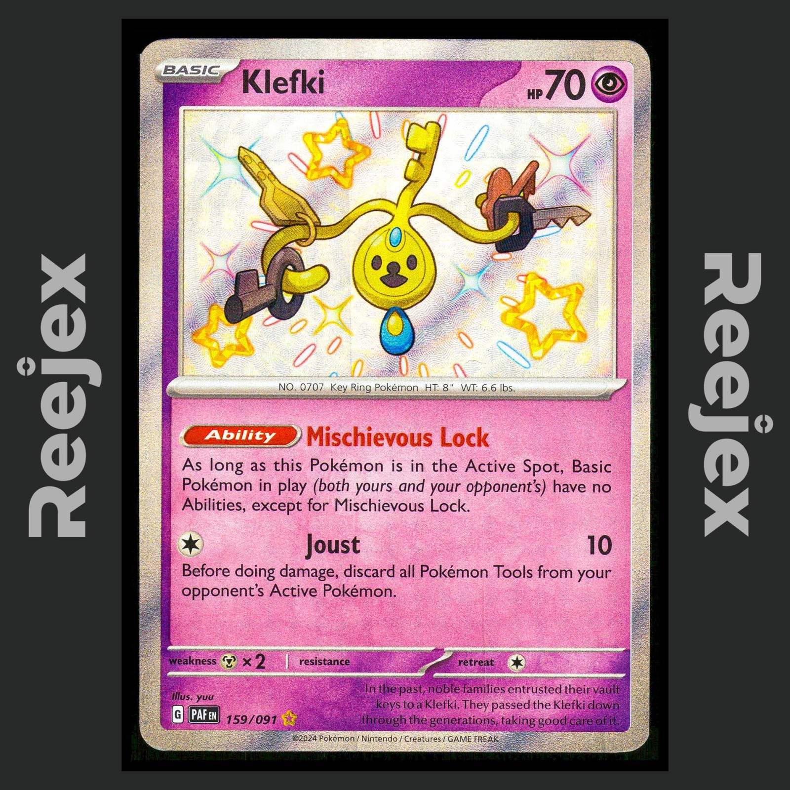 Klefki - 159/091 - Shiny Rare - Paldean Fates - Pokemon Card - NM/M