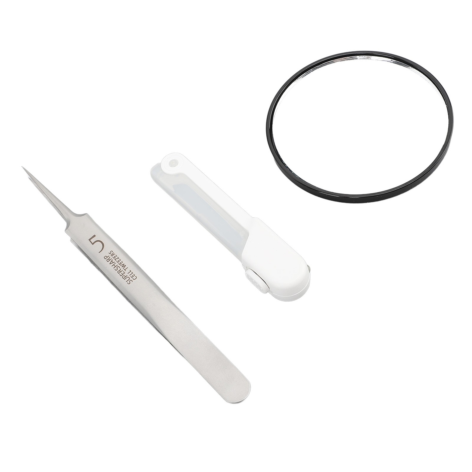 Blackhead Tweezers With LED Light 5X Mirror Pointed Precision Popping Removi BLW