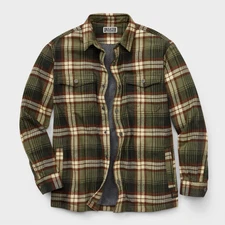 Duluth Trading Men’s Flapjack Fleece Lined Relaxed Fit Shirt Jac Plaid Workwear