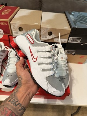 Nike Shox NZ White Red Metallic Silver Brand New Sz 10 Mens Og All