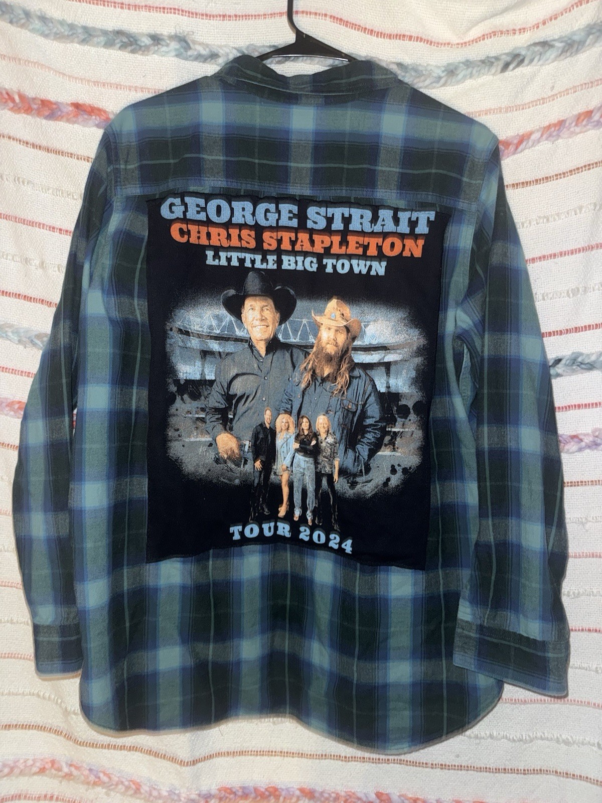 Eddie Bauer Plaid Chris Stapleton Women LG Handmade Unique George Strait Green