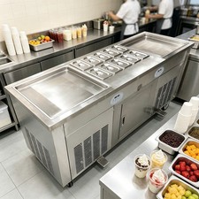 Fried Ice Machine Machine  25L/H Freezing Pan Yogurt Fry Ice Cream Roll Maker US
