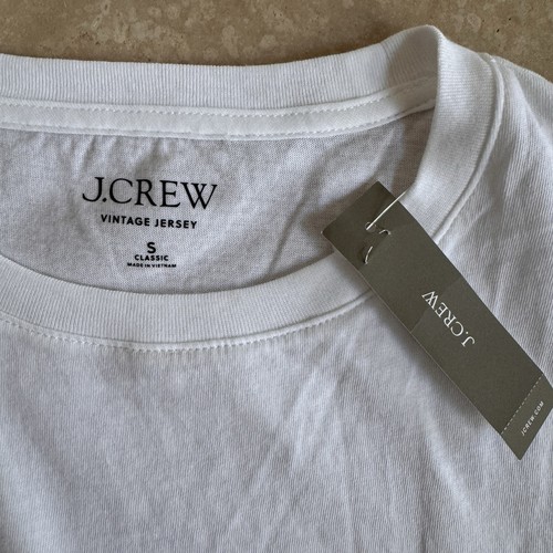 T-shirt donna J Crew bianca vintage jersey manica corta girocollo cotone taglia S - Foto 9 di 10