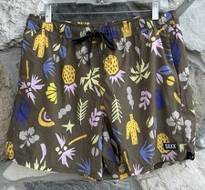 SAXX Swim Trunks Size L Oh Buoy 2N1 Volley 5" Ballpark Pouch Beach Vacation Pool