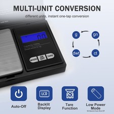 Pocket Jewelry Scale 1000g x 0.1g Digital Gold Silver Gram Weight Balance