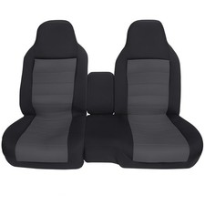 Dark Gray 60/40 Front Bench Cloth High Back Seat Cover Set