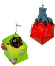 Kurt Adler Dungeons And Dragons Dice Ornaments, 2 Piece Set