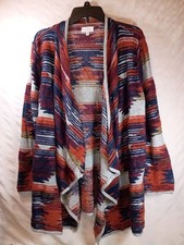 Lucky Brand Western Tribal Oversized Open Front Cardigan Earth Tones 1X/1G XSOFT