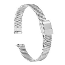316L Stainless Steel Mesh Watch Band 10mm Quick Release Adjust Strap, Silver