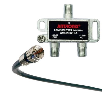 Antronix Ultra Performance 2 way spliiter + COPPER Coaxial Jumper Cable