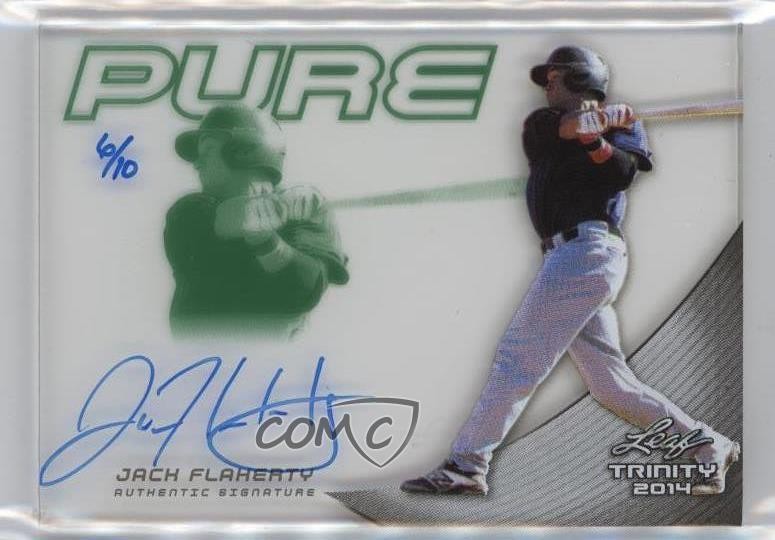 2014 Leaf Trinity Pure Green 6/10 Jack Flaherty #P-JF1 Auto 2a9
