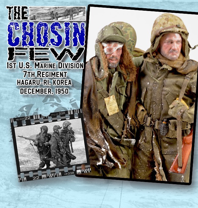 The Chosin Few Vignette-Three Korean War Marines in 1/6th scale-PRO BUILT