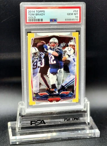 Tom Brady GOLD PSA 10 POP 14 Gem Mint - 2014 Topps #52 /2014 Patriots Super Bowl