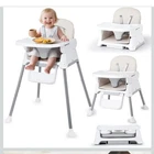 High Chair, Adjustable Convertible 3 in 1 Baby Highchair, Booster seat, Toddler