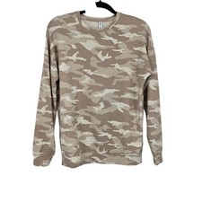 Athleta Camo Lux Oatmeal Heather Studio To Street Crew Neck Sweatshirt Size XS