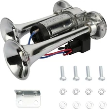 600DB Super Loud Dual Electric Air Horns Kit for Vehicles - with Compressor, App