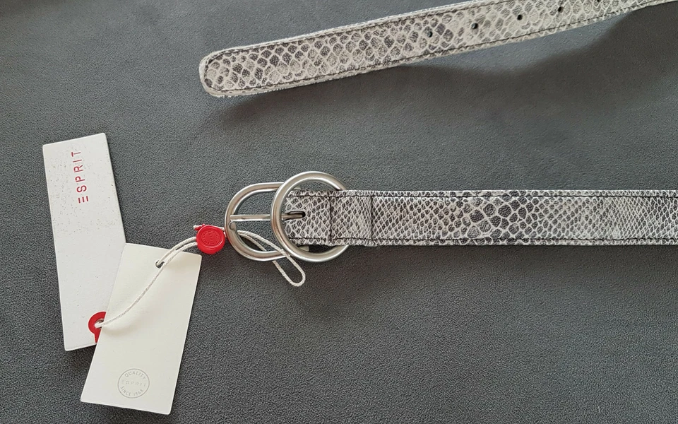 Ledergürtel von Esprit in Schlangenoptik * Gr. M * 100 cm x 2,5 cm Echtleder NEU - Bild 2 von 4