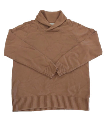 GOODTHREADS HERREN J02305 BAUMWOLLSCHAL PULLOVER IN CAMEL - MEDIUM. Regal weiß