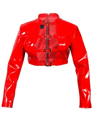 pvc cropped jacket