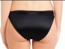 Women Panties,Bikinis ILUSION Size XL Black Floral Fishnet Front Satin BackSilky