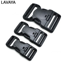 Plastic Dual Adjustable  Security Double Lock Buckle for Tactical Belts Black