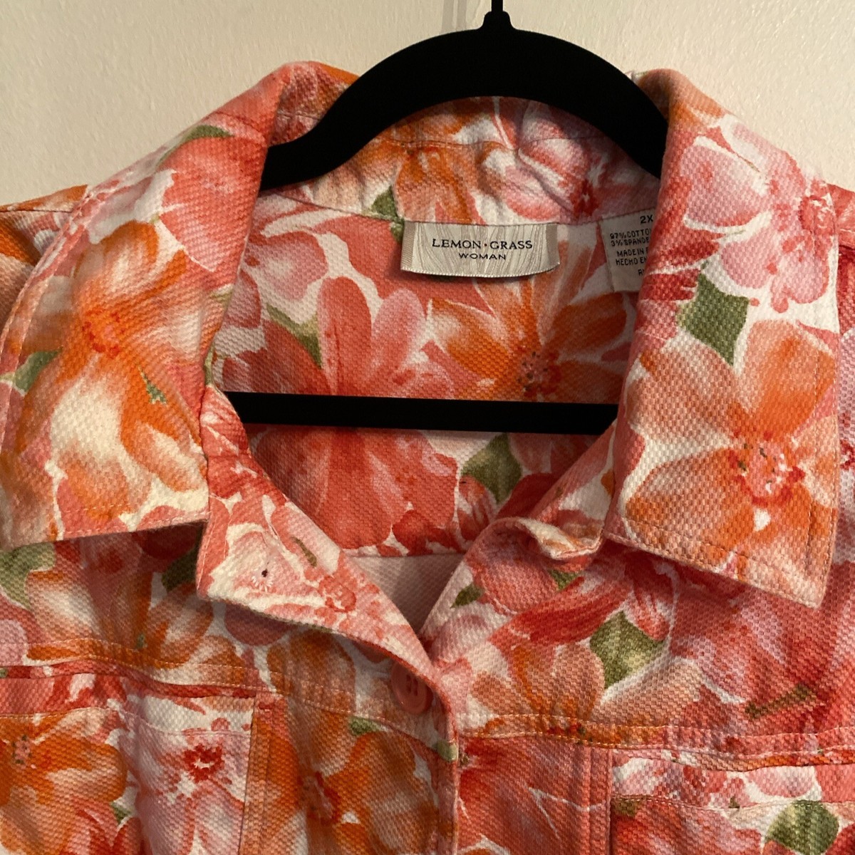 Lemon Grass Bright Floral Jacket Size 2X | eBay
