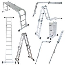 11-in-1 Folding Ladder Wolf Aluminium 3.37m Multi Purpose Ladder with Platform