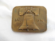1776-1976 Bicentennial Liberty Bell Brass Belt Buckle Vintage