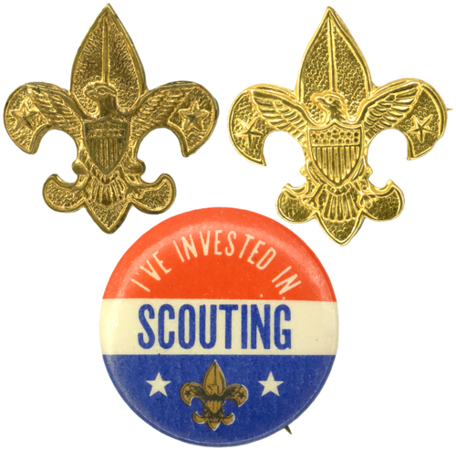 C1950s PAT 1911 BSA LOT Boy Scout Tenderfoot Pin LOT Celluloid Wire Safety Pin