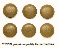 6 MADE IN USA genuine leather covered blazer jacket buttons 21mm 3/4",metal loop