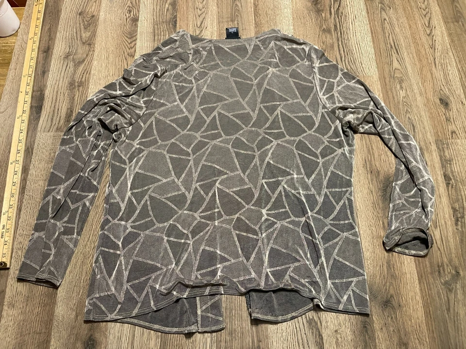 Suéter Citiknits, Para Mujer Talla XL, Negro Dorado, Cárdigan Abierto, Manga Larga Foto 2 de 4