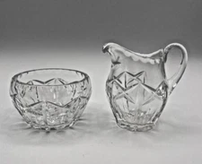 Vintage  Crystal cream and sugar set