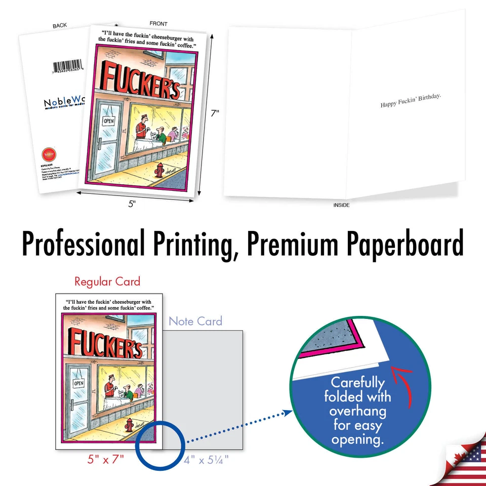 1 смешная поздравительная открытка с днем рождения с конвертом - Bday F'ers - Изображение 2 из 4