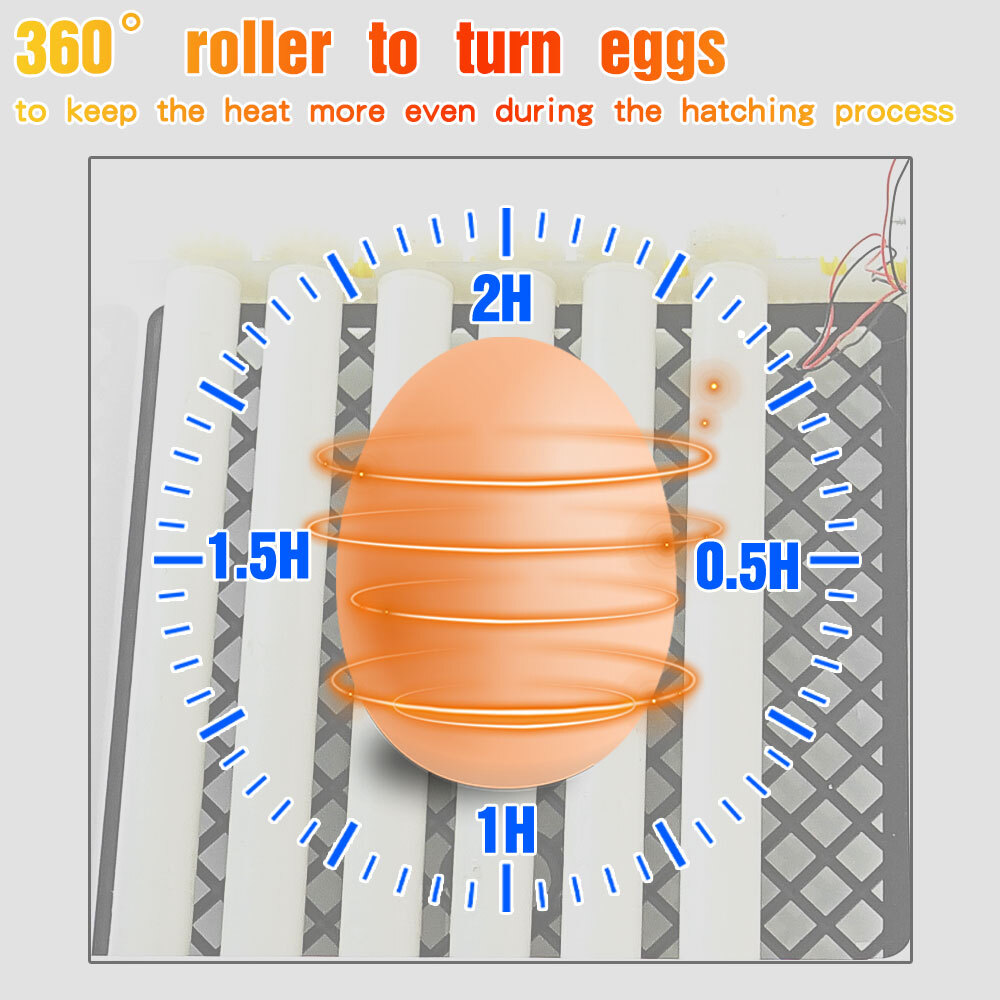 16 Egg Incubator Automatic Turner Hatcher Temperature Control LED Light Alarm